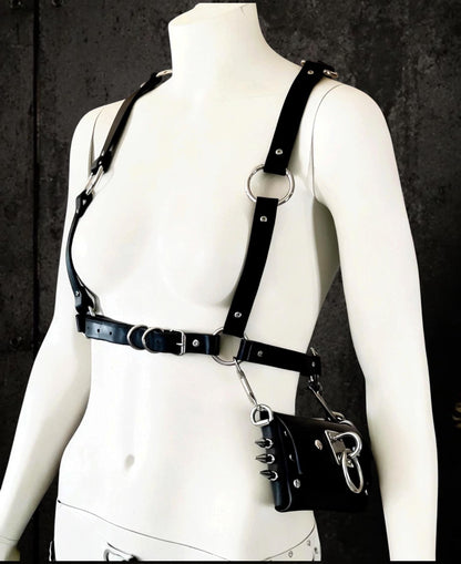 Convertible Leather Harness Belt Bag Strap Choker | Infinite Belt - Multiple Accessories in One - Italian Vegetable Tanned Leather