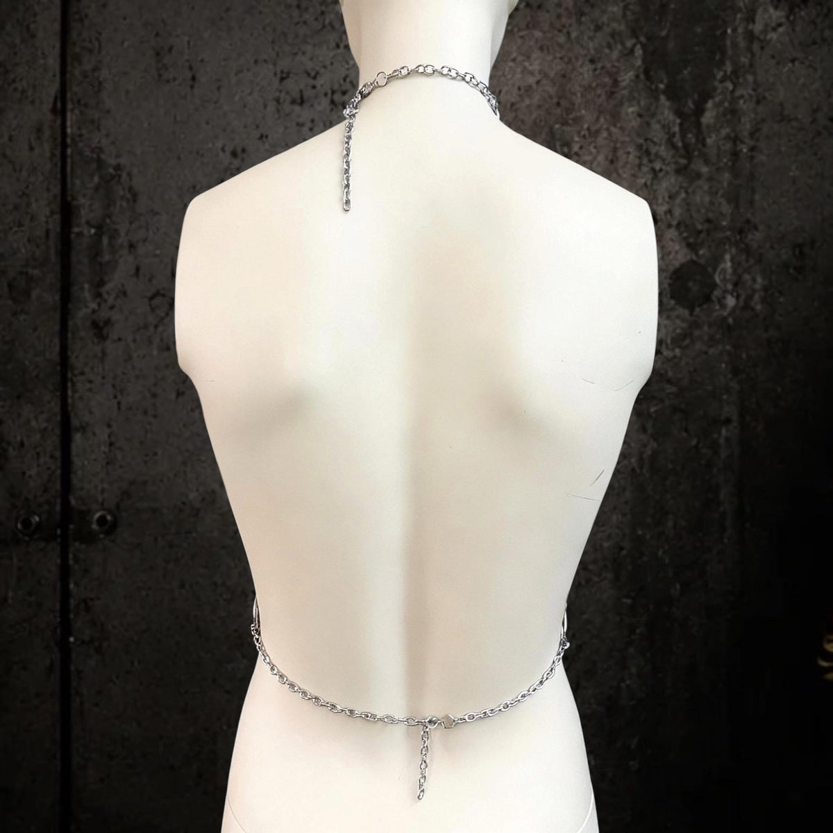 Moon body chain harness, Symbol Jewelry for Gothic Festivals, Alternative Fashion with Layered Metal