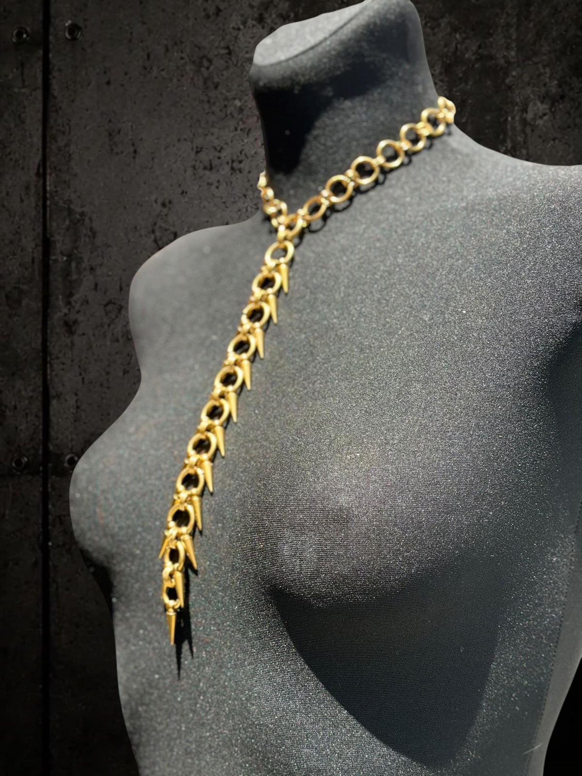 Spine Necklace, Handmade Stainless Steel, Cyberpunk Darkwear Accessory, Silver Gold or Black Finish