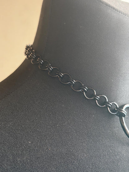 Spine Necklace, Handmade Stainless Steel, Cyberpunk Darkwear Accessory, Silver Gold or Black Finish