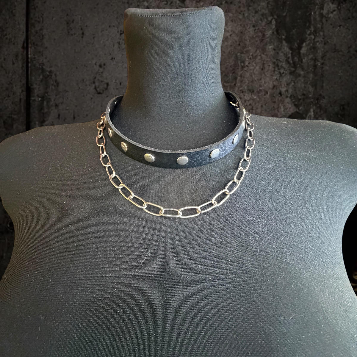 Leather Chain Waist Belt, Modular Asymmetric Fashion, Detachable O-Rings with Stainless Steel Hardware