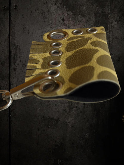 Giraffe Print Lighter Holder – Reinforced Synthetic Leather Case with Detachable Chain, Alternative Keychain Bag Charm