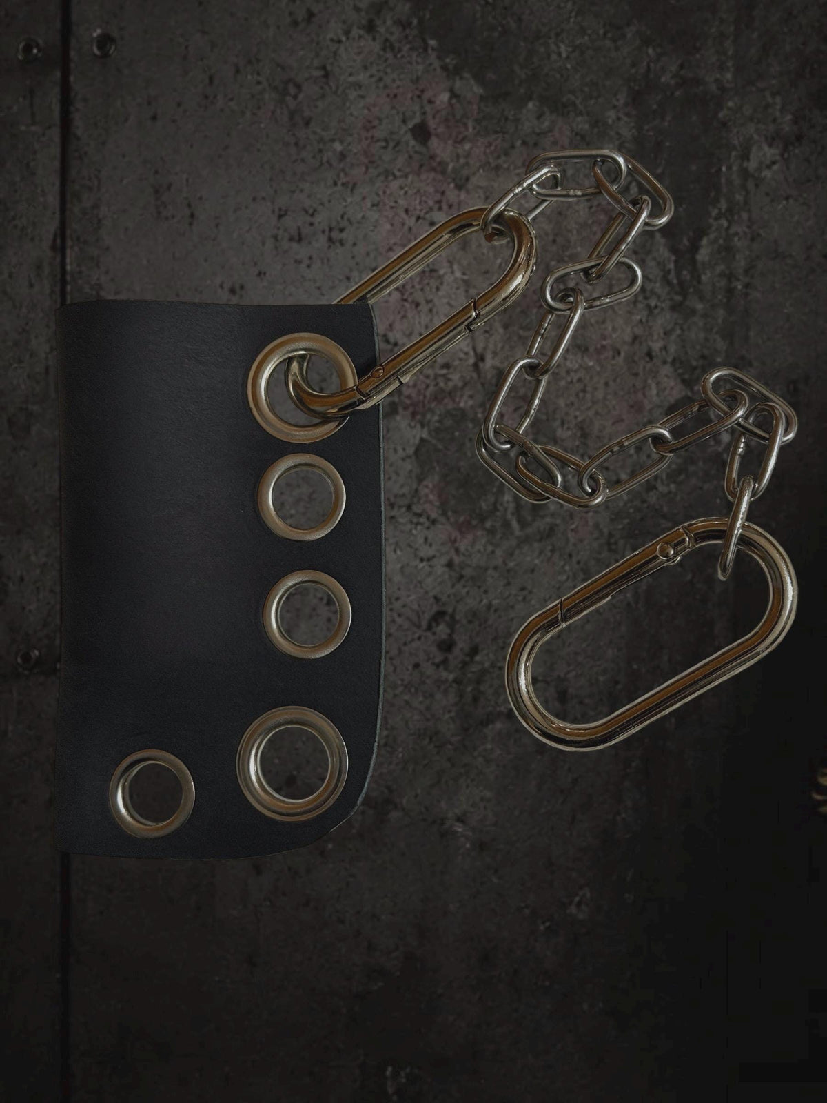 Leather lighter holder, Black studded lipstick case, Detachable chain with stainless steel hardware