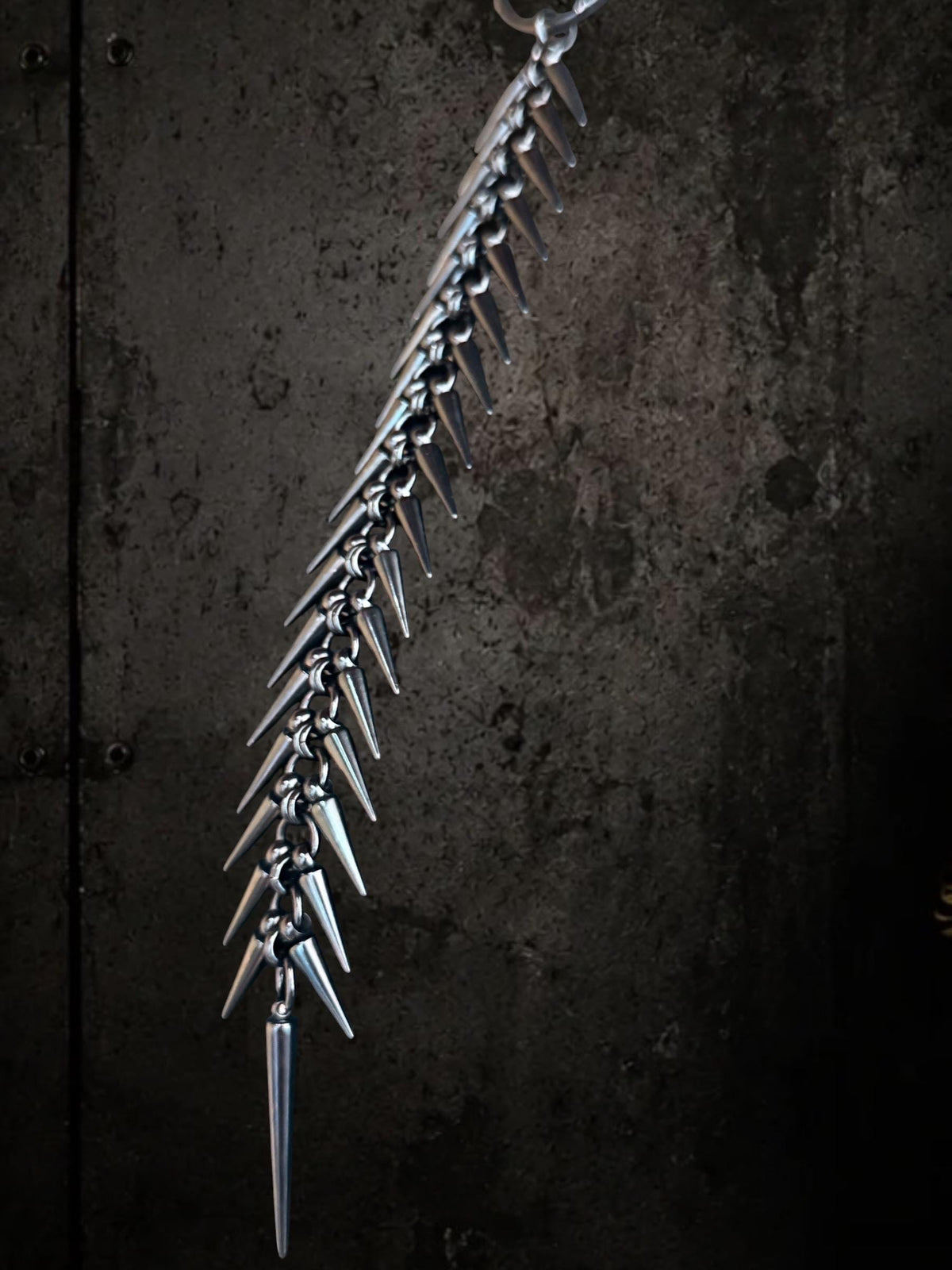 Spine Necklace, Handmade Stainless Steel, Cyberpunk Darkwear Accessory, Silver Gold or Black Finish