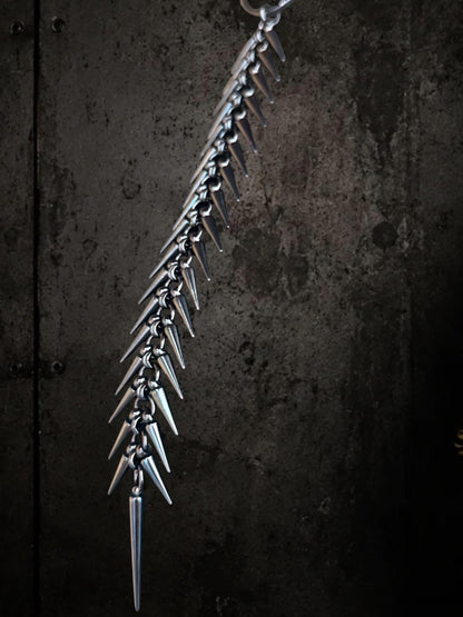 Spine Necklace, Handmade Stainless Steel, Cyberpunk Darkwear Accessory, Silver Gold or Black Finish