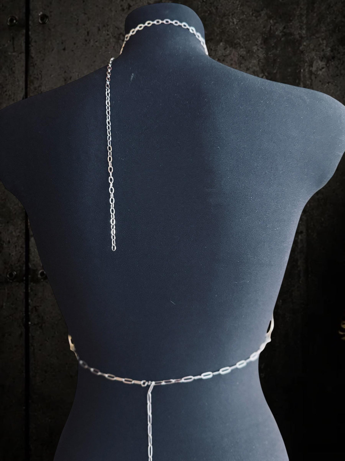 Moon Lotus Flower Body Chain | Stainless Steel Celestial Chest Harness Necklace