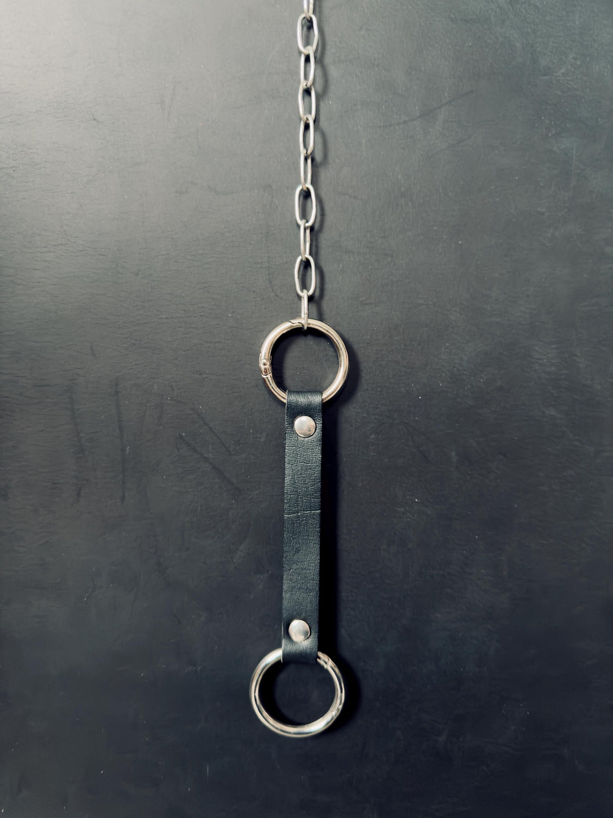 Long strap and ring only, leather lighter holder keychain shown without case, displays belt-clip style and O-ring loop