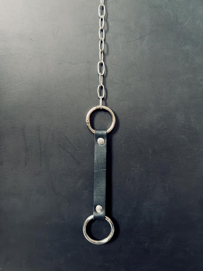 Long strap and ring only, leather lighter holder keychain shown without case, displays belt-clip style and O-ring loop