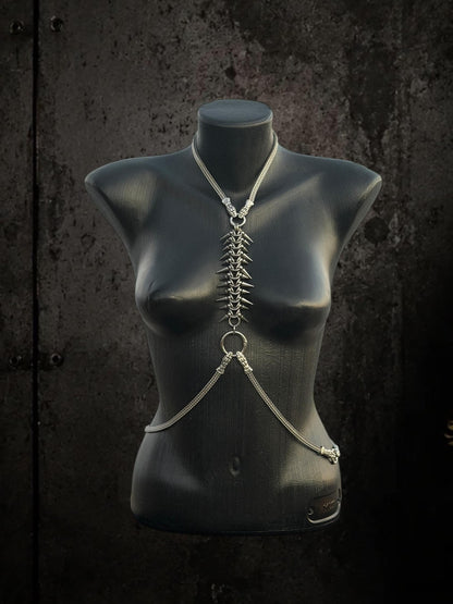 Spine Harness, Modular Stainless Steel Body Jewelry, Convertible Necklace and Bracelet Set