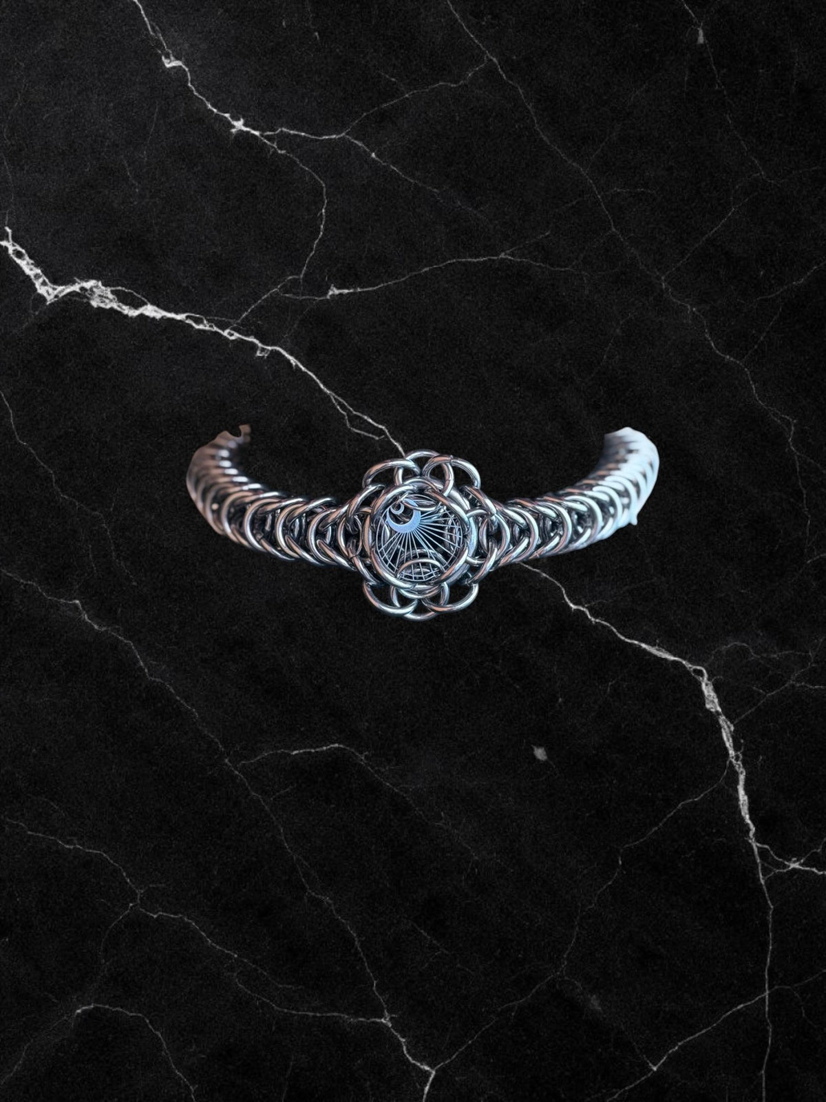 Necklace “The time.” Chainmail necklace and moon Charm. Bracelet option available.