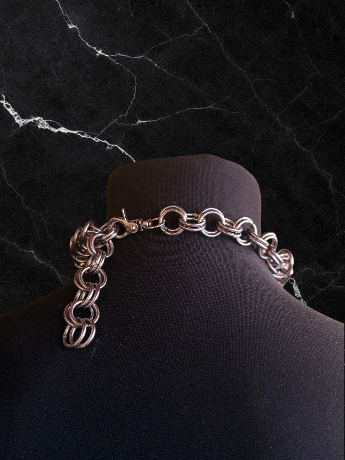 Necklace “The time.” Chainmail necklace and moon Charm. Bracelet option available.