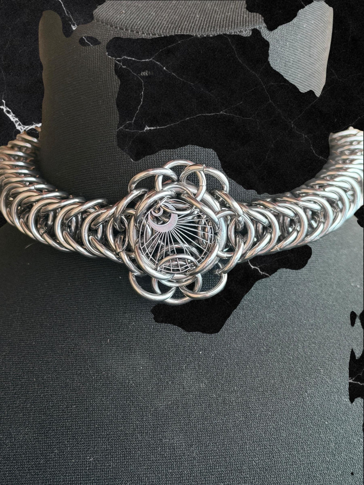 Necklace “The time.” Chainmail necklace and moon Charm. Bracelet option available.