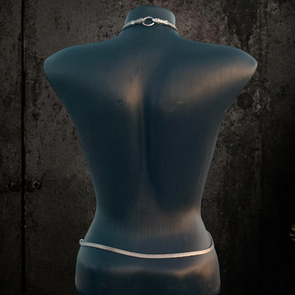 Spine Harness, Modular Stainless Steel Body Jewelry, Convertible Necklace and Bracelet Set