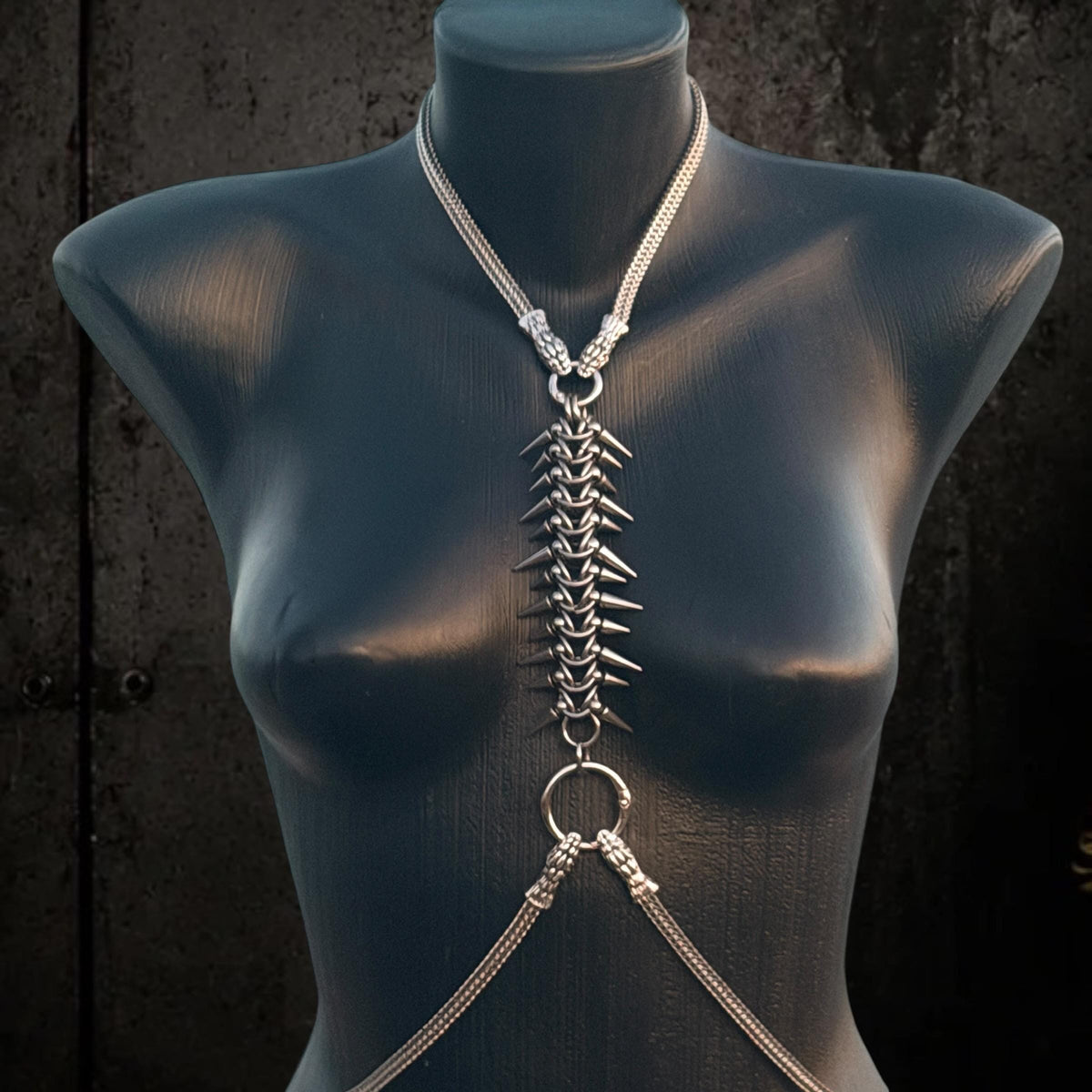 Spine Harness, Modular Stainless Steel Body Jewelry, Convertible Necklace and Bracelet Set