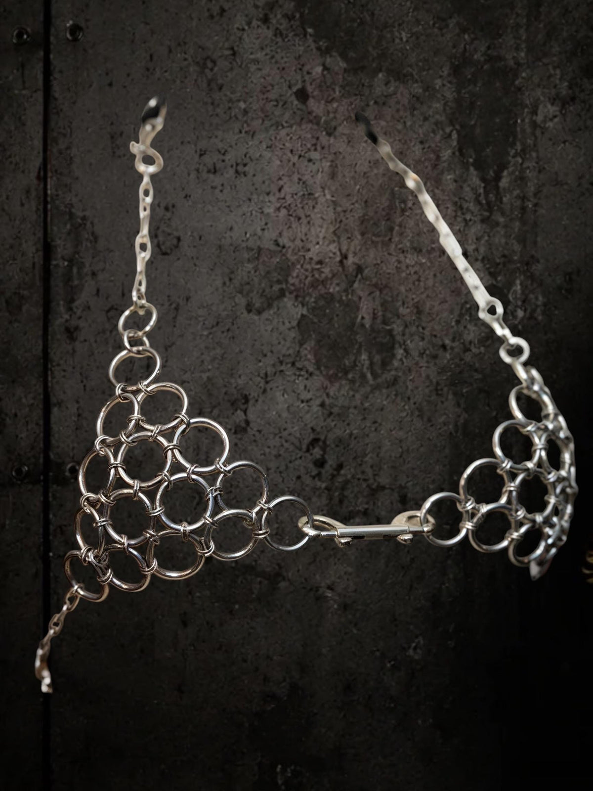 Chainmail Bra Top, Adjustable Stainless Steel Rings, Alternative Fashion