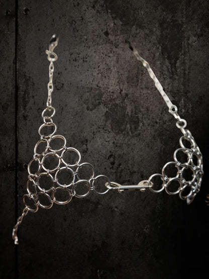 Chainmail Bra Top, Adjustable Stainless Steel Rings, Alternative Fashion