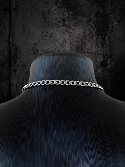 O-Ring Or Heart Spike Necklace, Stainless steel gothic punk jewelry, Alternative chain accessory