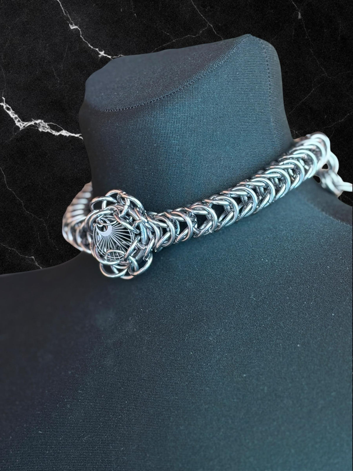 Necklace “The time.” Chainmail necklace and moon Charm. Bracelet option available.
