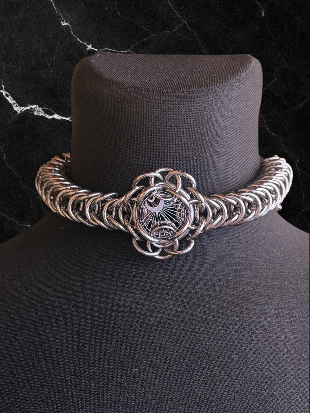 Necklace “The time.” Chainmail necklace and moon Charm. Bracelet option available.
