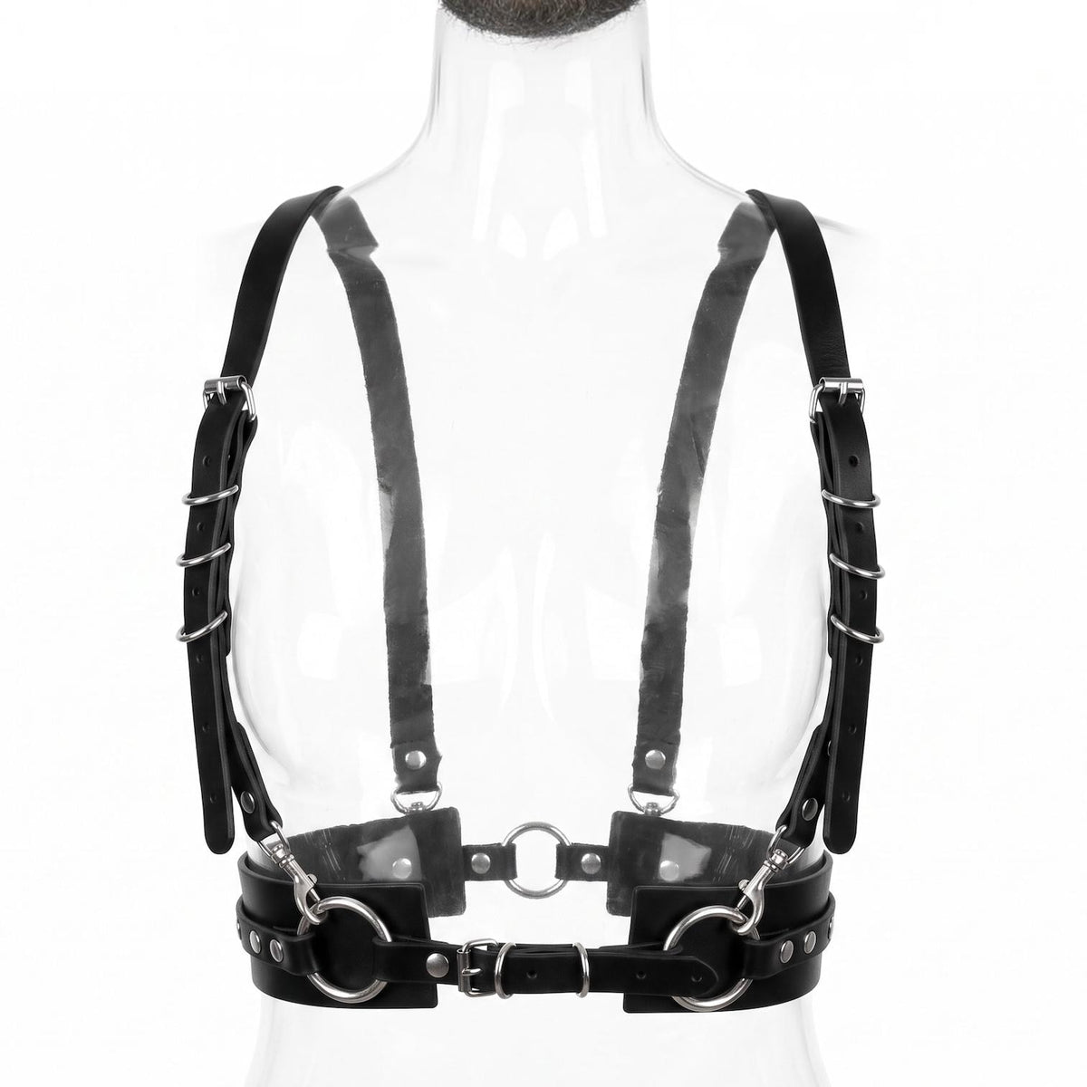 Gothic Studded Leather Belt – Italian Vegetable Tanned, Modular Harness Base
