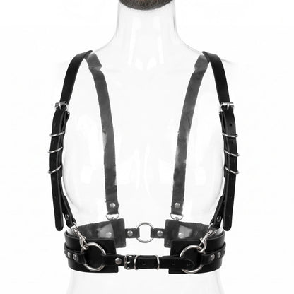 Gothic Studded Leather Belt – Italian Vegetable Tanned, Modular Harness Base